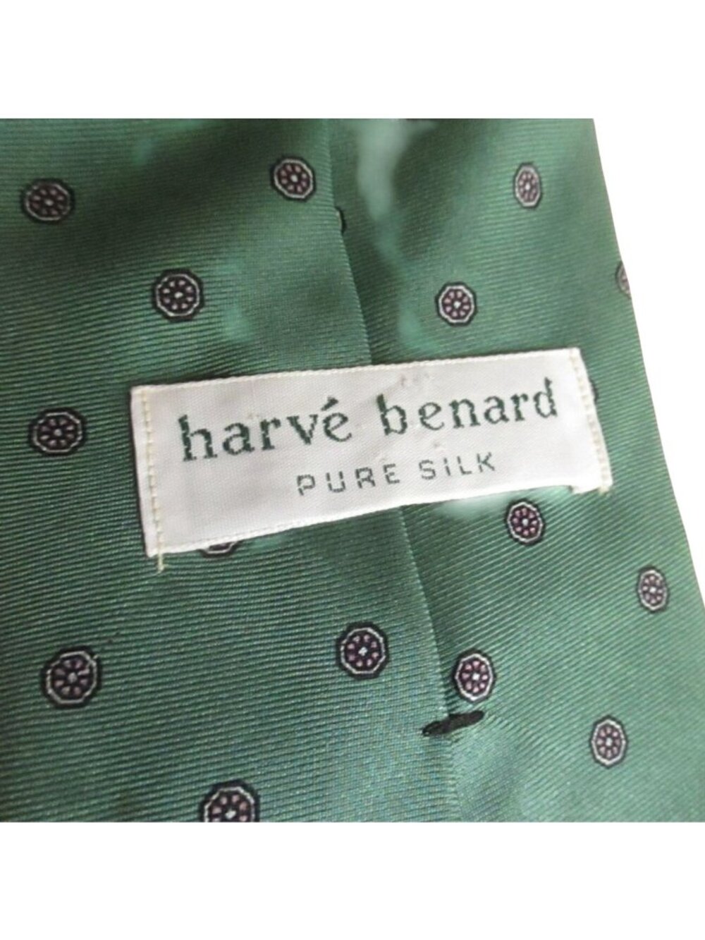 True Vintage Mens Silk Neck Tie Green 3” 56" Medallion Print